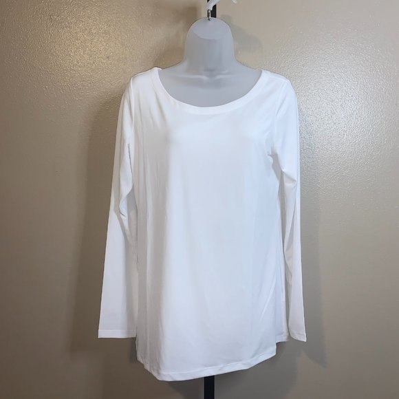 A399645* Susan Graver Modern Essentials Liquid Knit Ballet-Neck Top - Picture 1 of 3